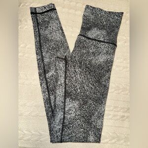 Lululemon Wunder Under Legging Spray Jacquard White Black Size 6